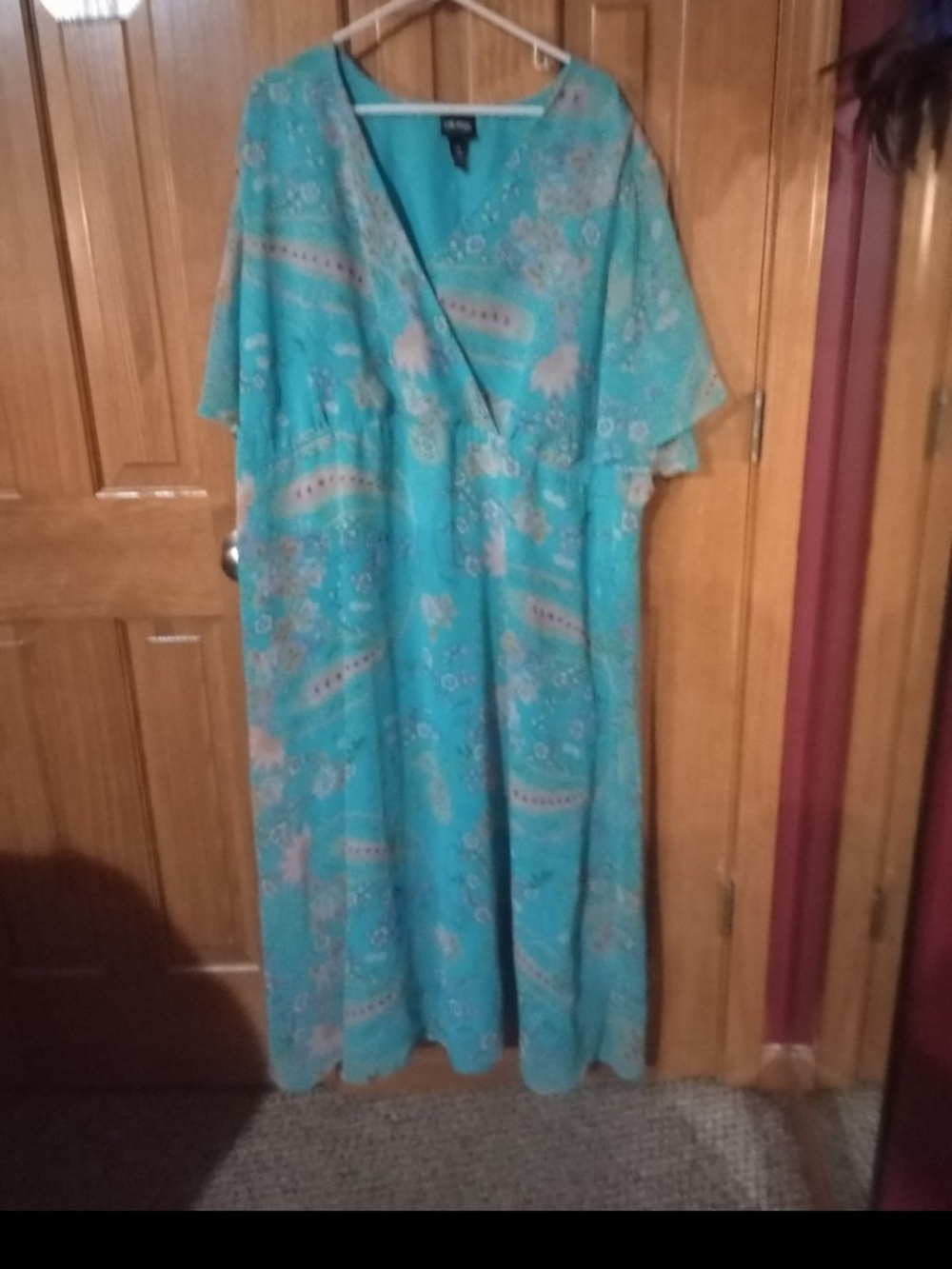 Lane Bryant Teal Floral Maxi Dress